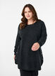 Blouse longue en maille avec boutons boule, Gris anthracite, Model image number 0
