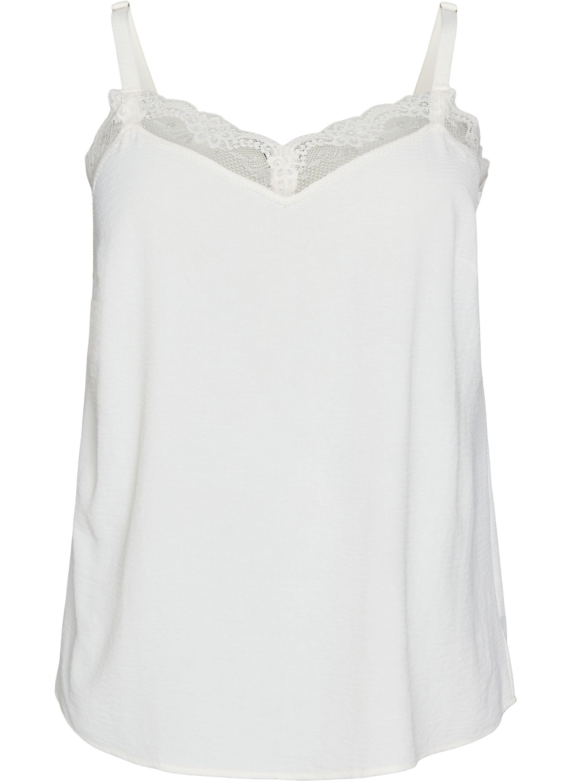 FLASH - Cami top met V-hals en kanten rand