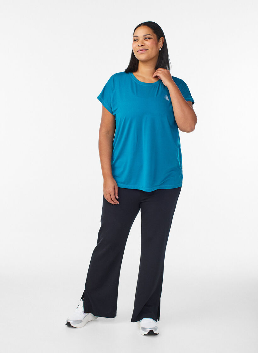 Effen gekleurd trainingsshirt, Groen, Model image number 1