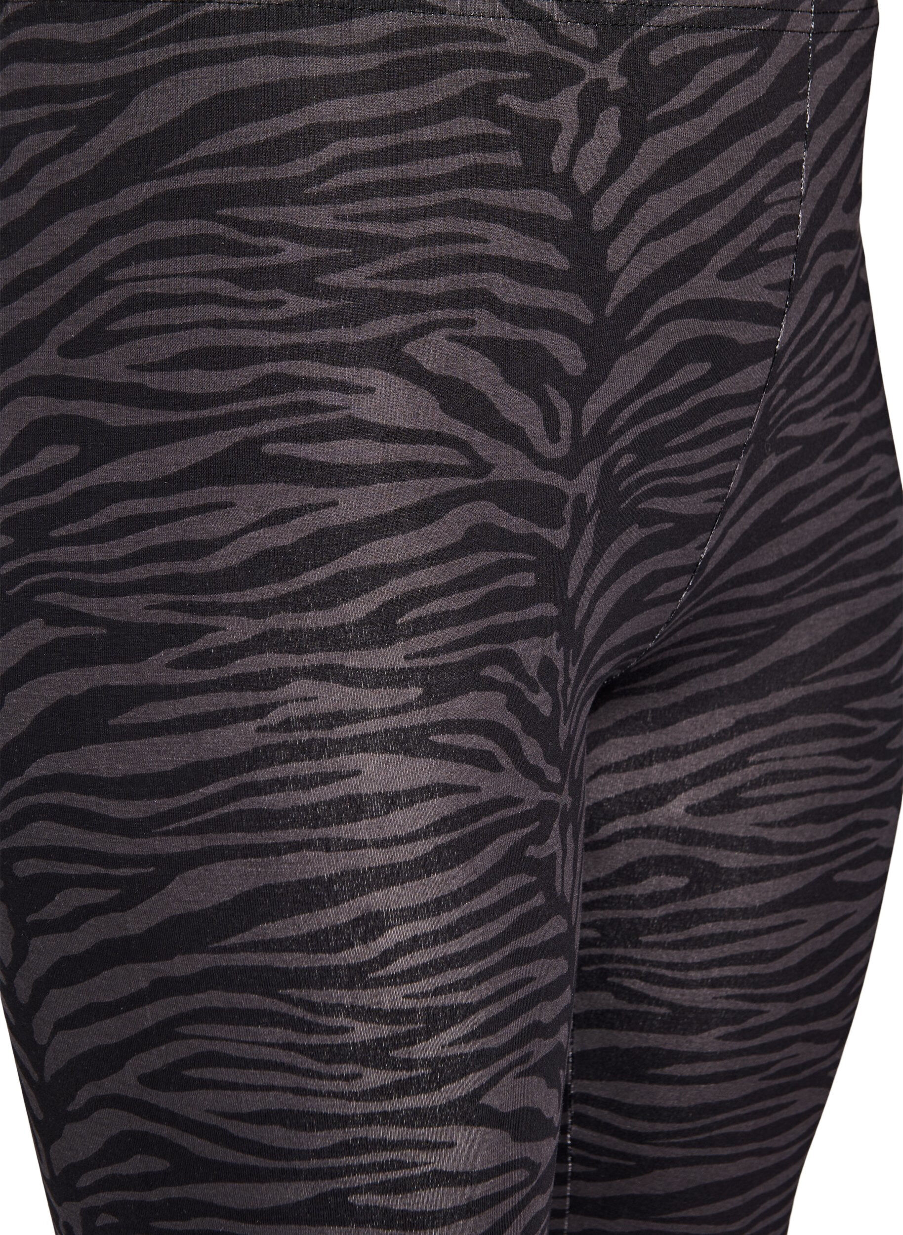 ZizziViscose leggings met print, Zwart, Packshot image number 2