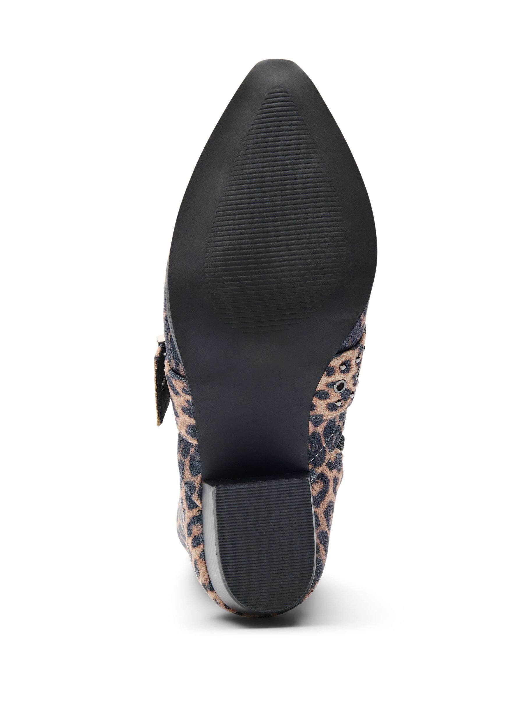 ZizziWide fit - Luipaard print enkellaarsje met gesp en studs, Bruin, Packshot image number 5