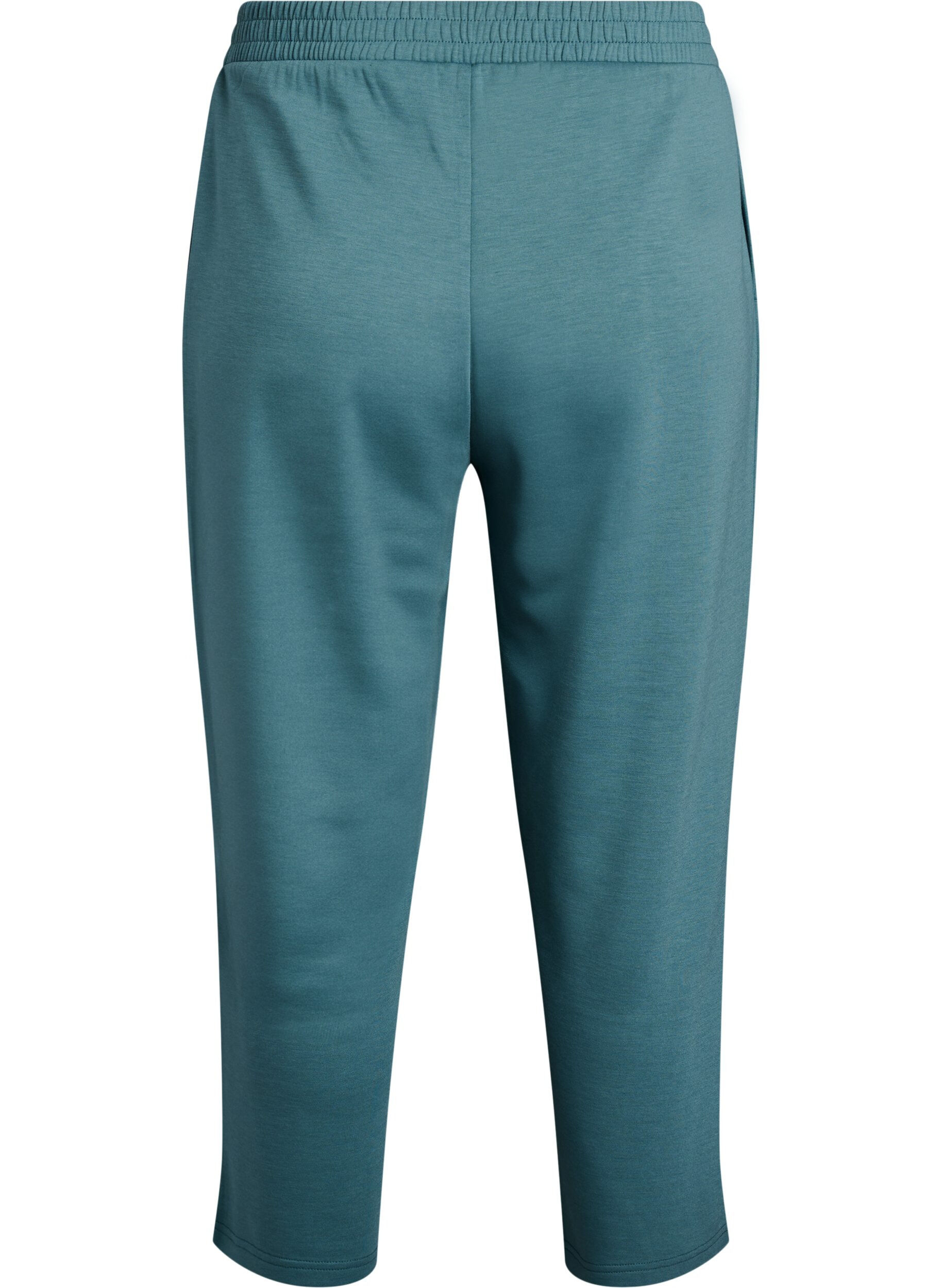 Zizzi7/8 modal mix broek met zakken, Groen, Packshot image number 1