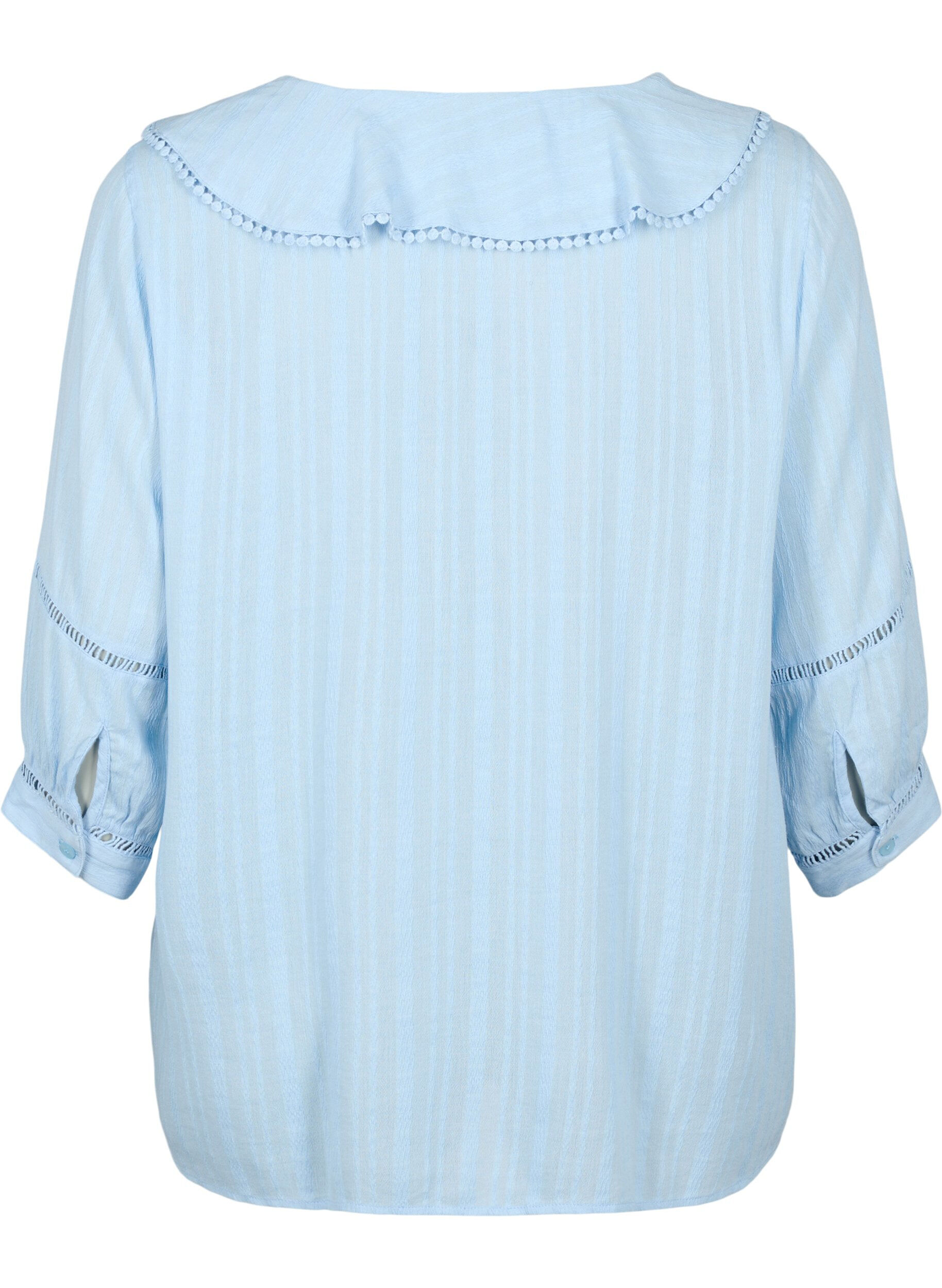 ZizziBlouse met 3/4 mouwen en kant, Chambray Blue, Packshot image number 1