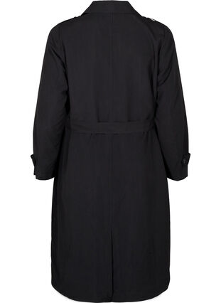 Trench-coat long avec ceinture, Black, Packshot image number 1