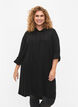 Overhemdjurk van viscose met capuchon en 3/4 mouwen, Black, Model image number 0