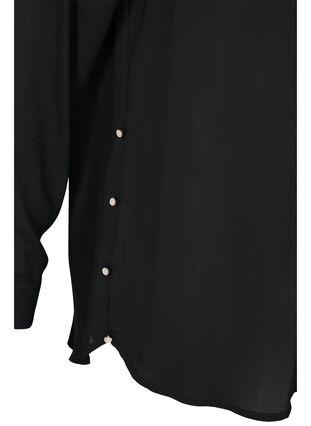 Chemise à manches longues avec col à volants, Black, Packshot image number 3
