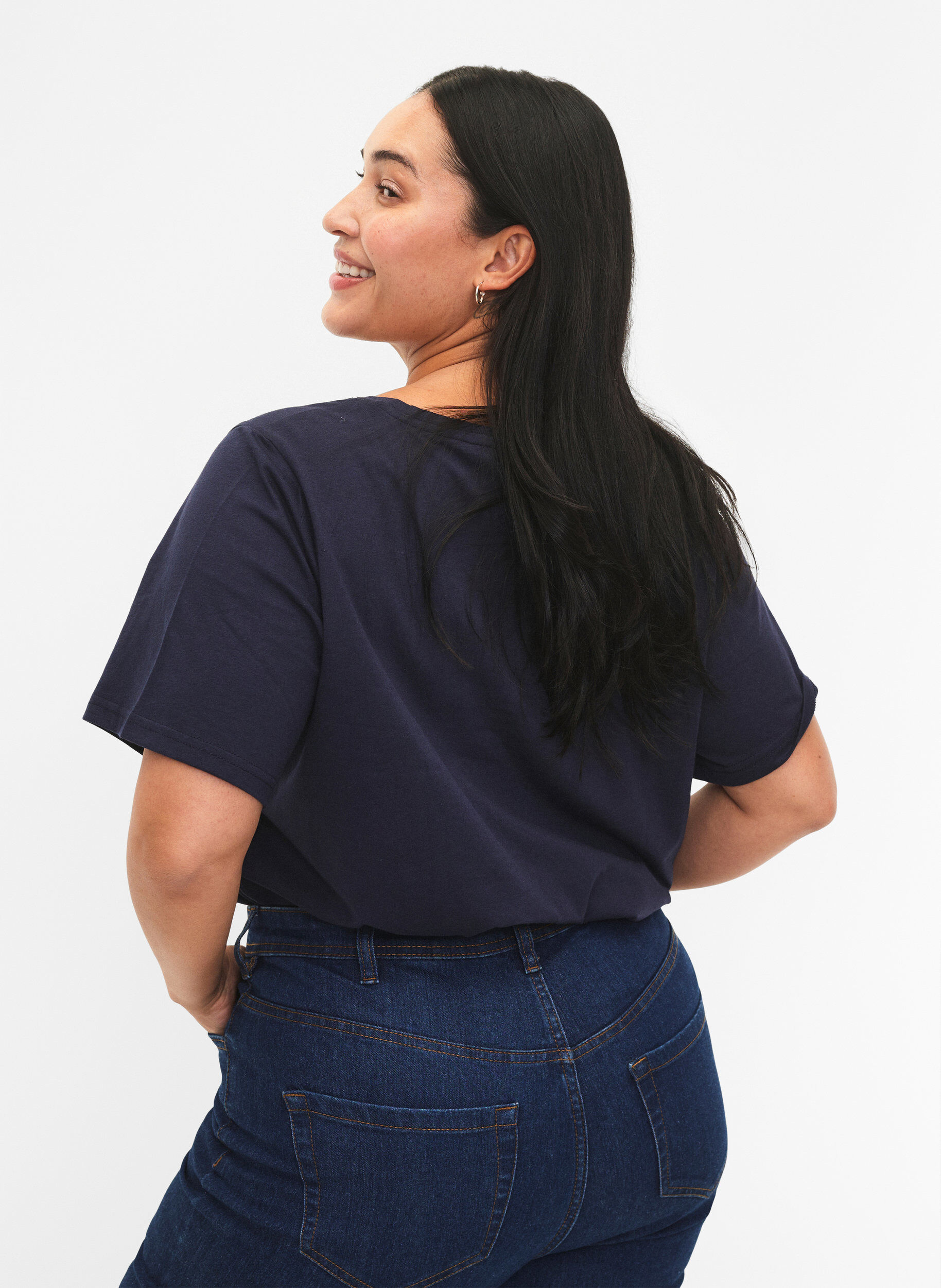 ZizziFLASH - T-shirt met motief, Navy Blazer, Model image number 1