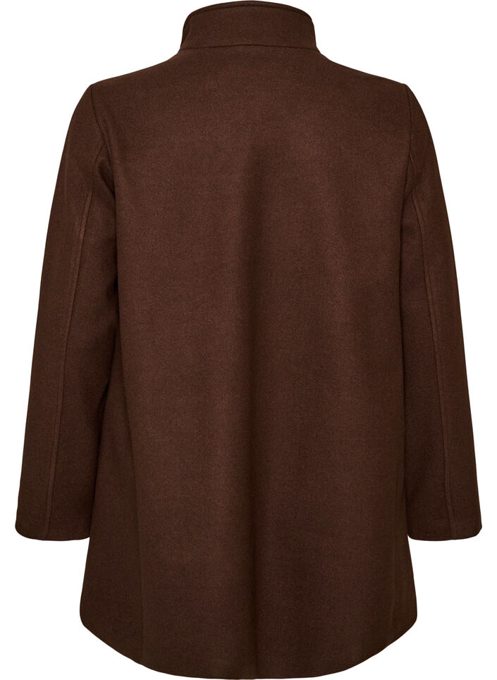Manteau court &agrave; la coupe &eacute;vas&eacute;e, Marron, Packshot image number 1