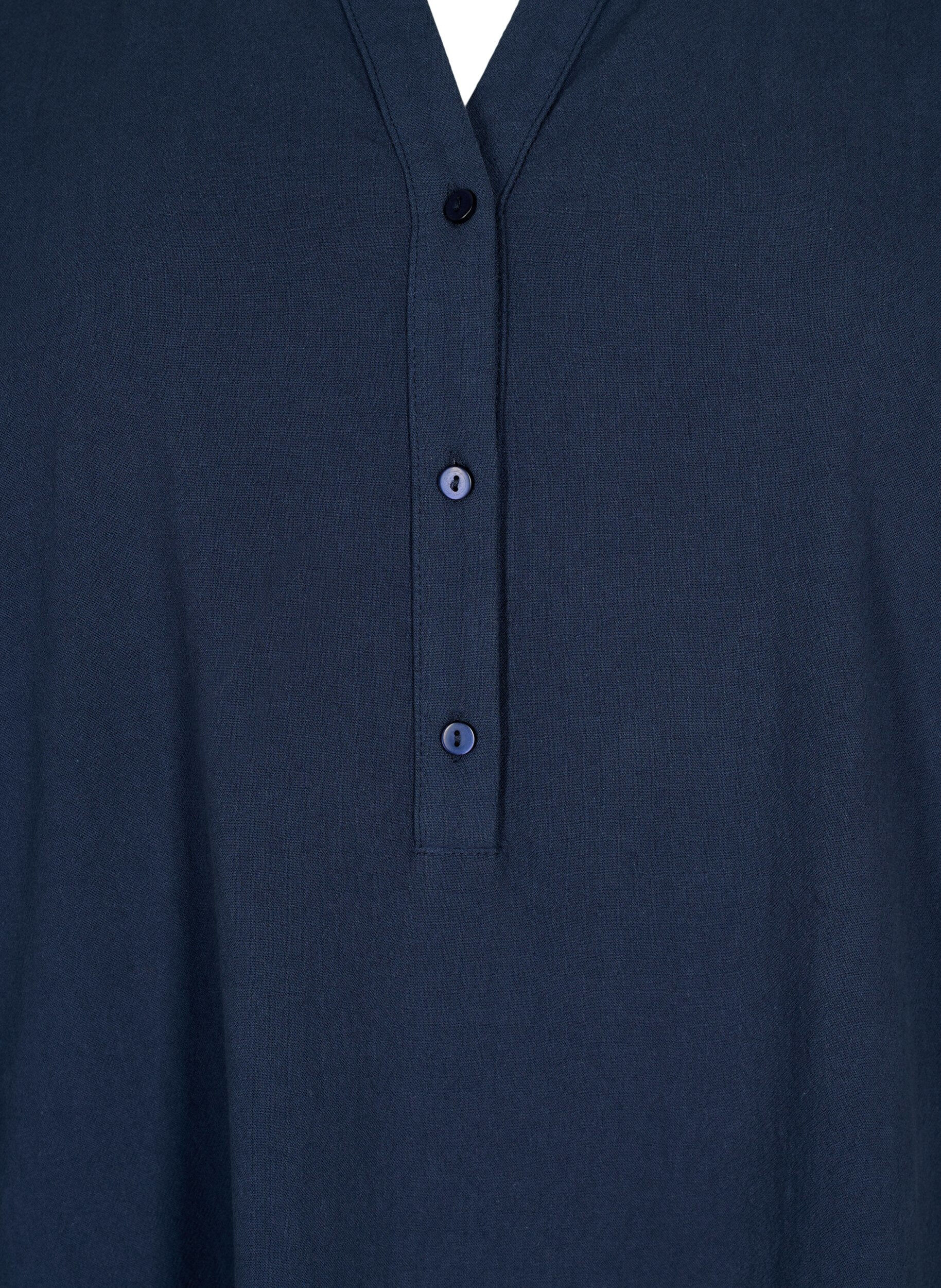 Zizzi FLASH - Robe midi &agrave; manches courtes en coton, Navy Blazer, Packshot image number 2