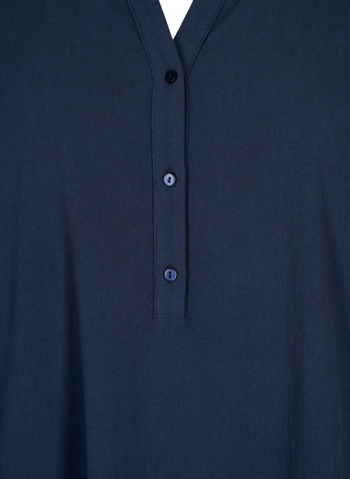 FLASH - Robe midi à manches courtes en coton, Navy Blazer, Packshot image number 2