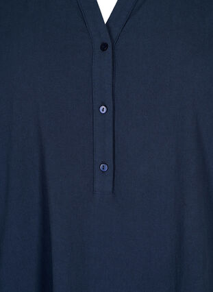 FLASH - Midi jurk met korte mouwen in katoen, Navy Blazer, Packshot image number 2