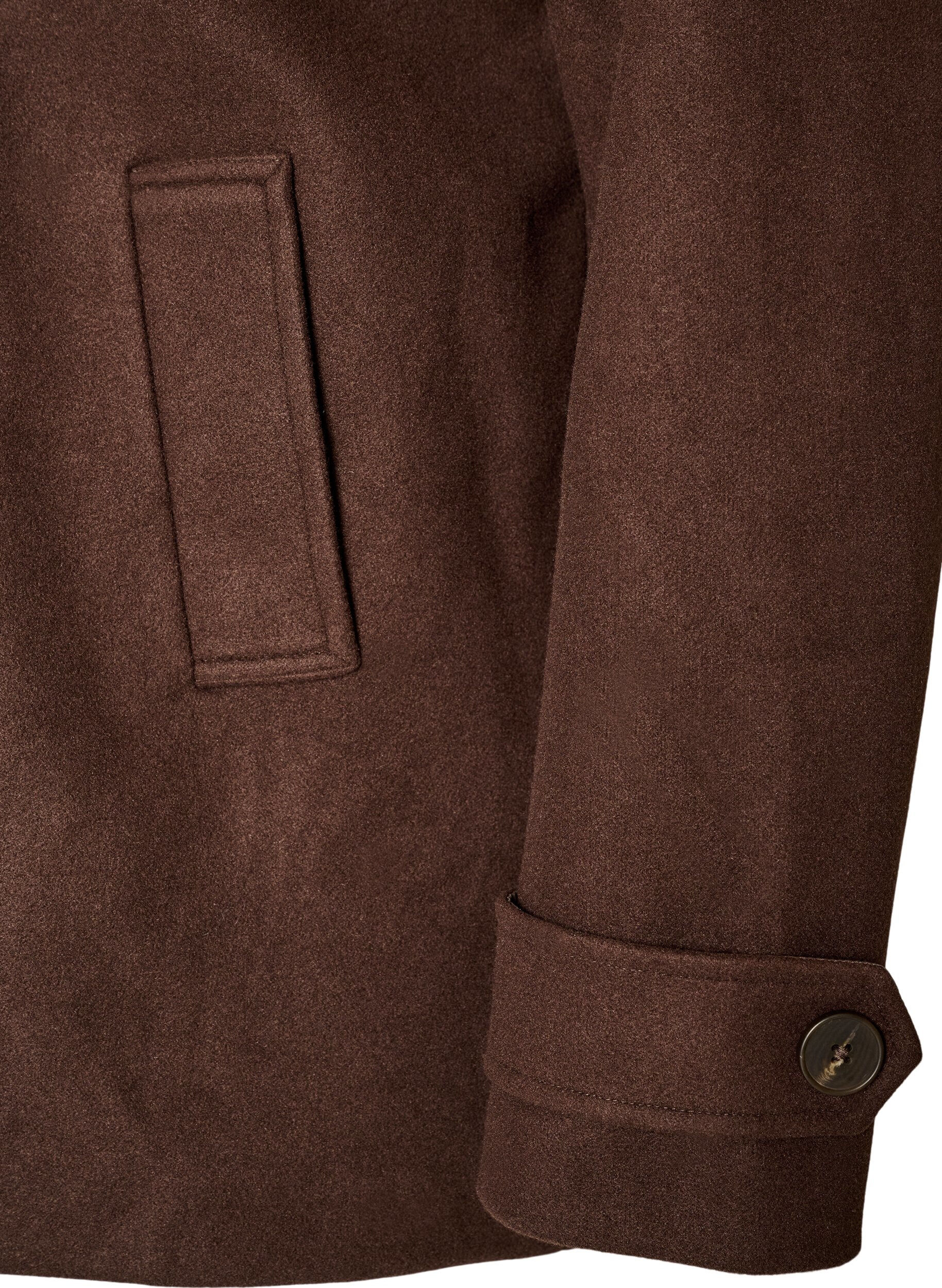 ZizziManteau court avec fermeture &agrave; double-boutonnage, Marron, Packshot image number 3