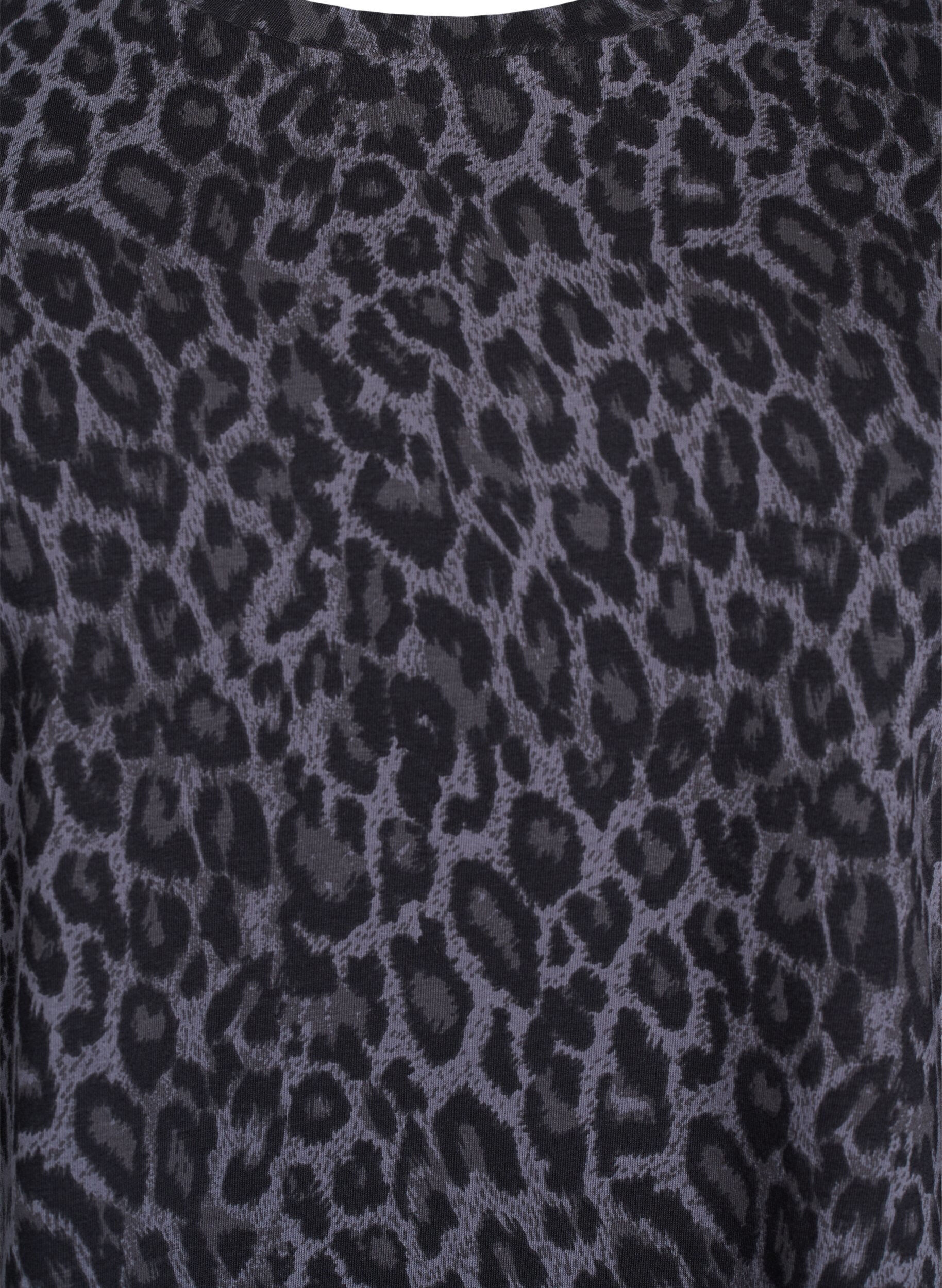 ZizziT-shirt met ronde hals en all-overprint, Grijs, Packshot image number 2