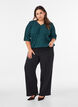 Blouse met golvende textuur en ballonvorm, Groen, Model image number 1