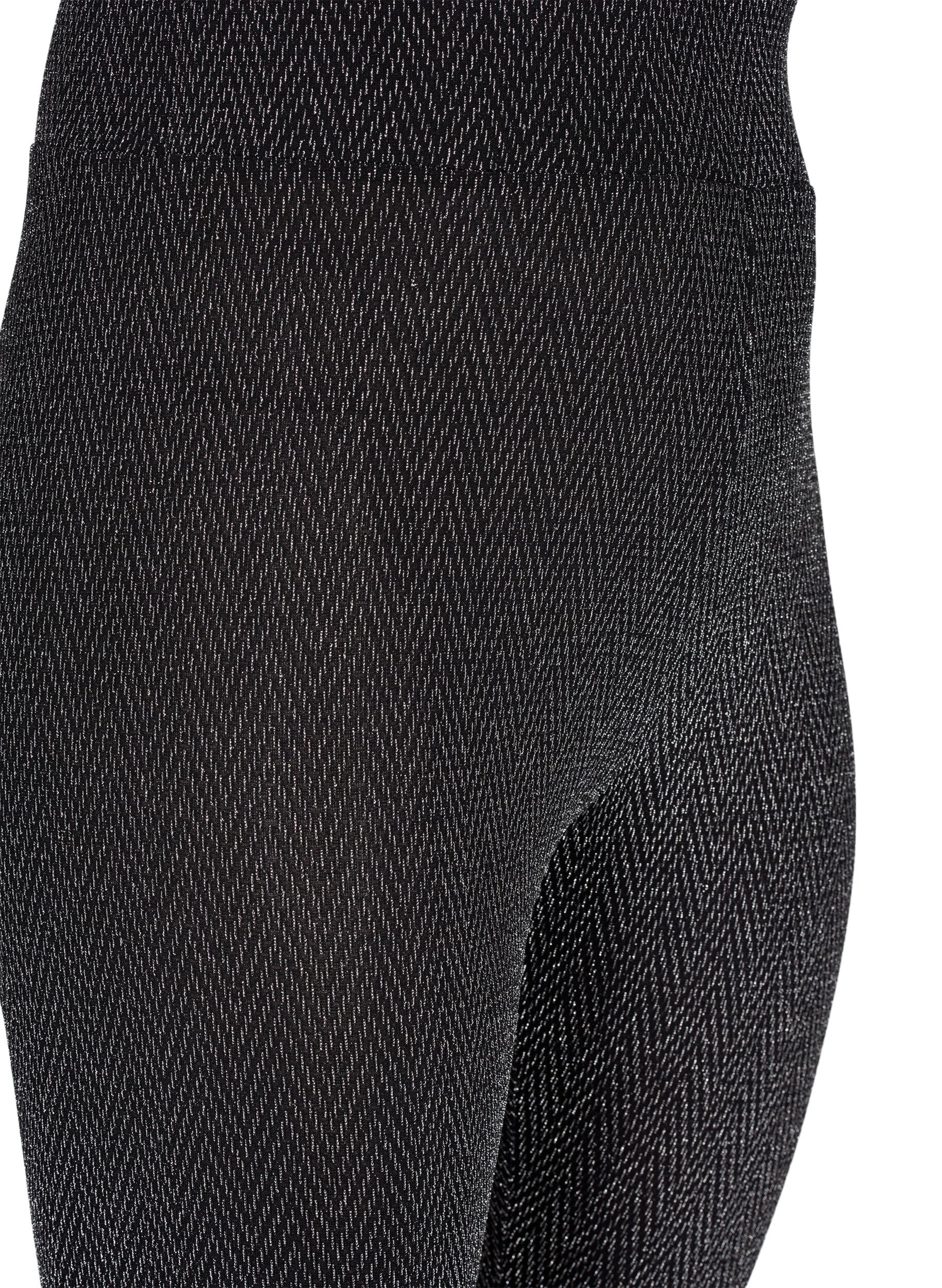 ZizziLegging met glitterpatroon, Silver ZigZagShimmer, Packshot image number 2