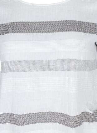 Gestreepte jurk met korte mouwen, White Stripe, Packshot image number 2