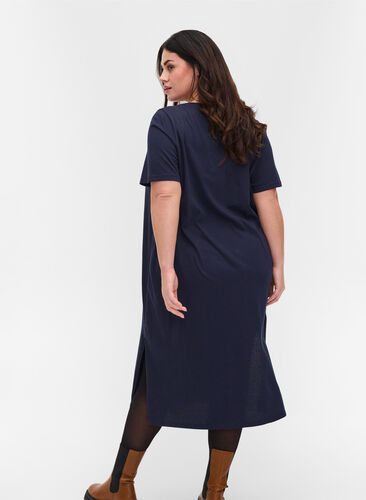 Katoenen t-shirt jurk met 2/4 mouwen, Night Sky, Model image number 1