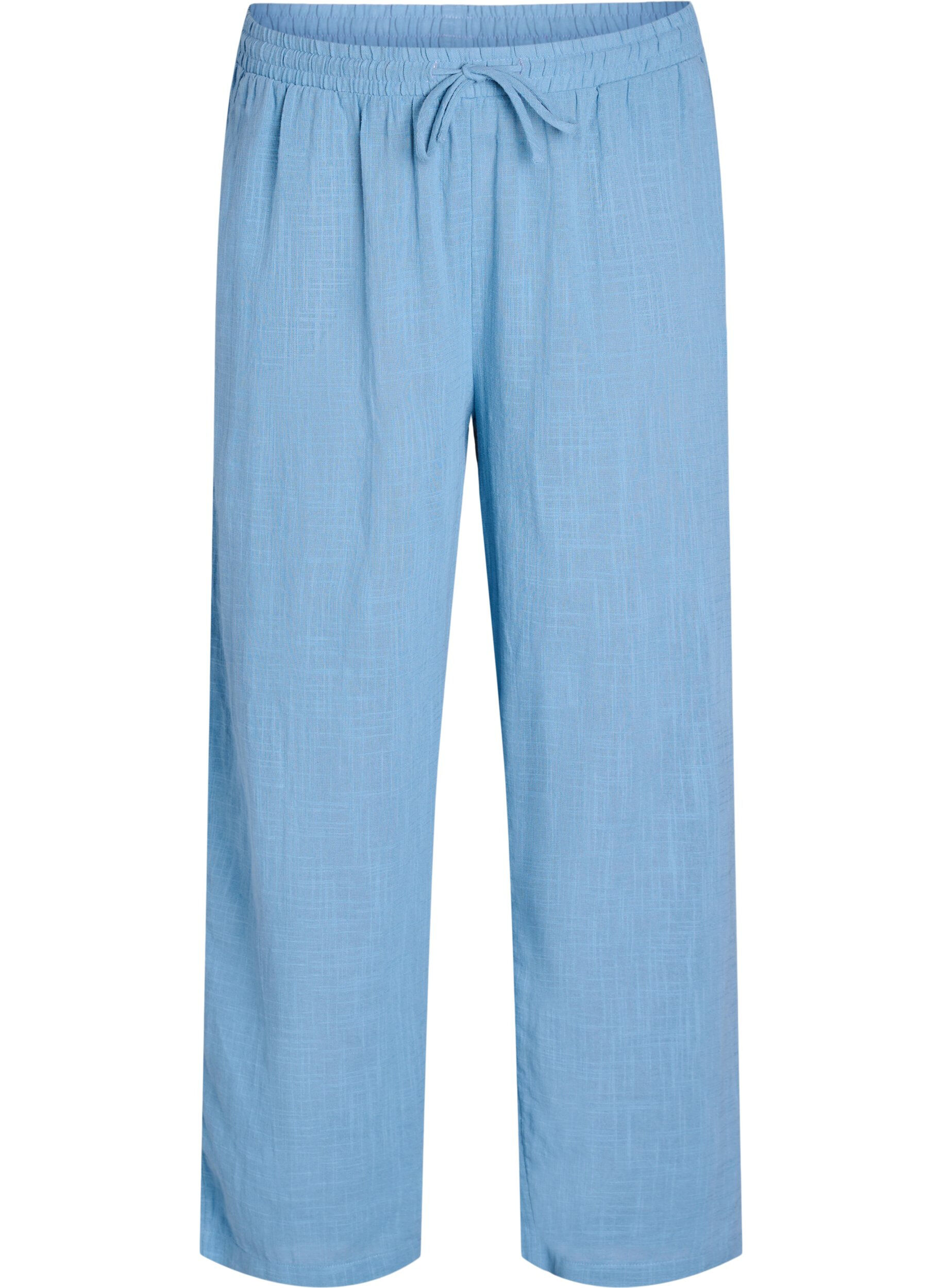 ZizziFLASH - Broek met rechte pijpen en een hoge taille, Blauw, Packshot image number 0