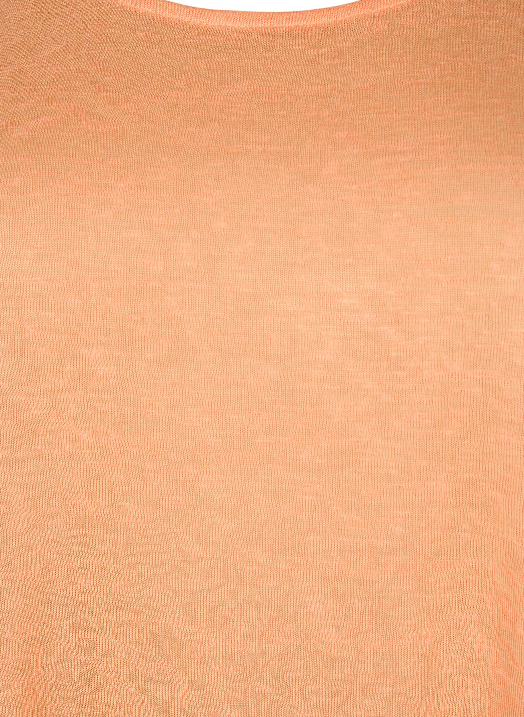 ZizziTop met structuur en ronde hals, Mock Orange, Packshot image number 2