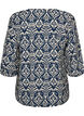 Blouse van viscose met patroon en 3/4-mouwen, Blauw, Packshot image number 1