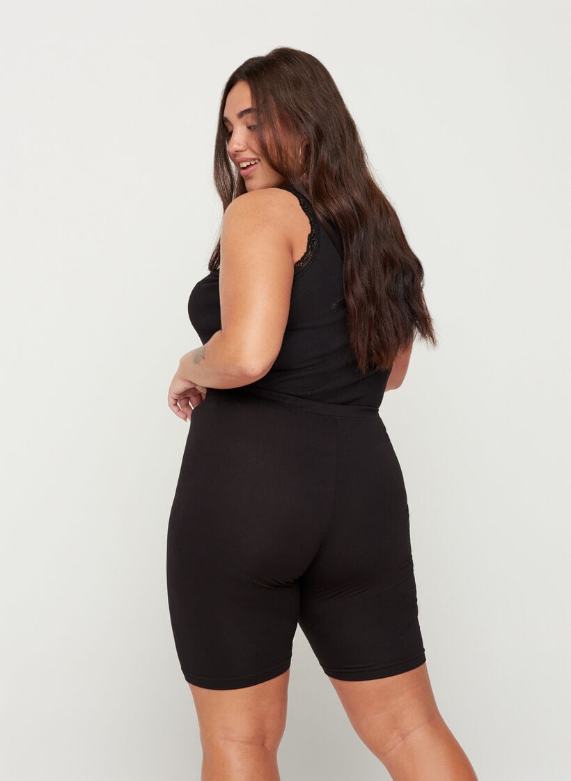 Effen basic fietsbroek, Zwart, Model image number 2