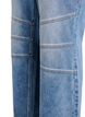 Jeans met rechte, wijde pijpen en stikdetails, Blauw, Packshot image number 3
