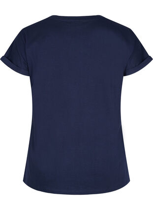 T-shirt en coton avec broderie anglaise, Navy Blazer, Packshot image number 1