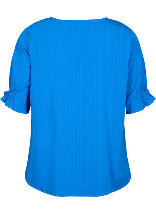Gestreepte blouse met 1/2 mouwen, Victoria blue, Packshot image number 1