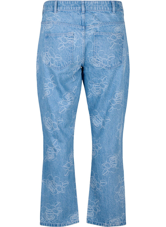 Vera bloemenprint jeans, Blauw, Packshot image number 1