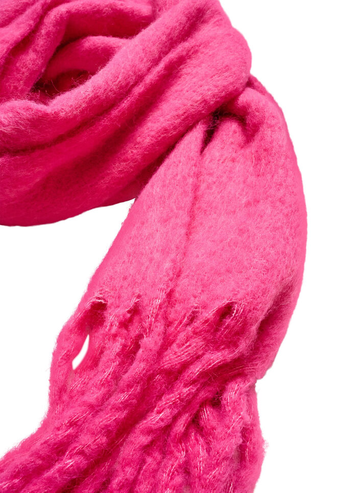 Zachte sjaal met franjes, Roze, Packshot image number 1