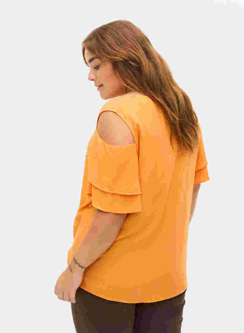 Viscose top in korte mouwen, Orange Peel, Model image number 1