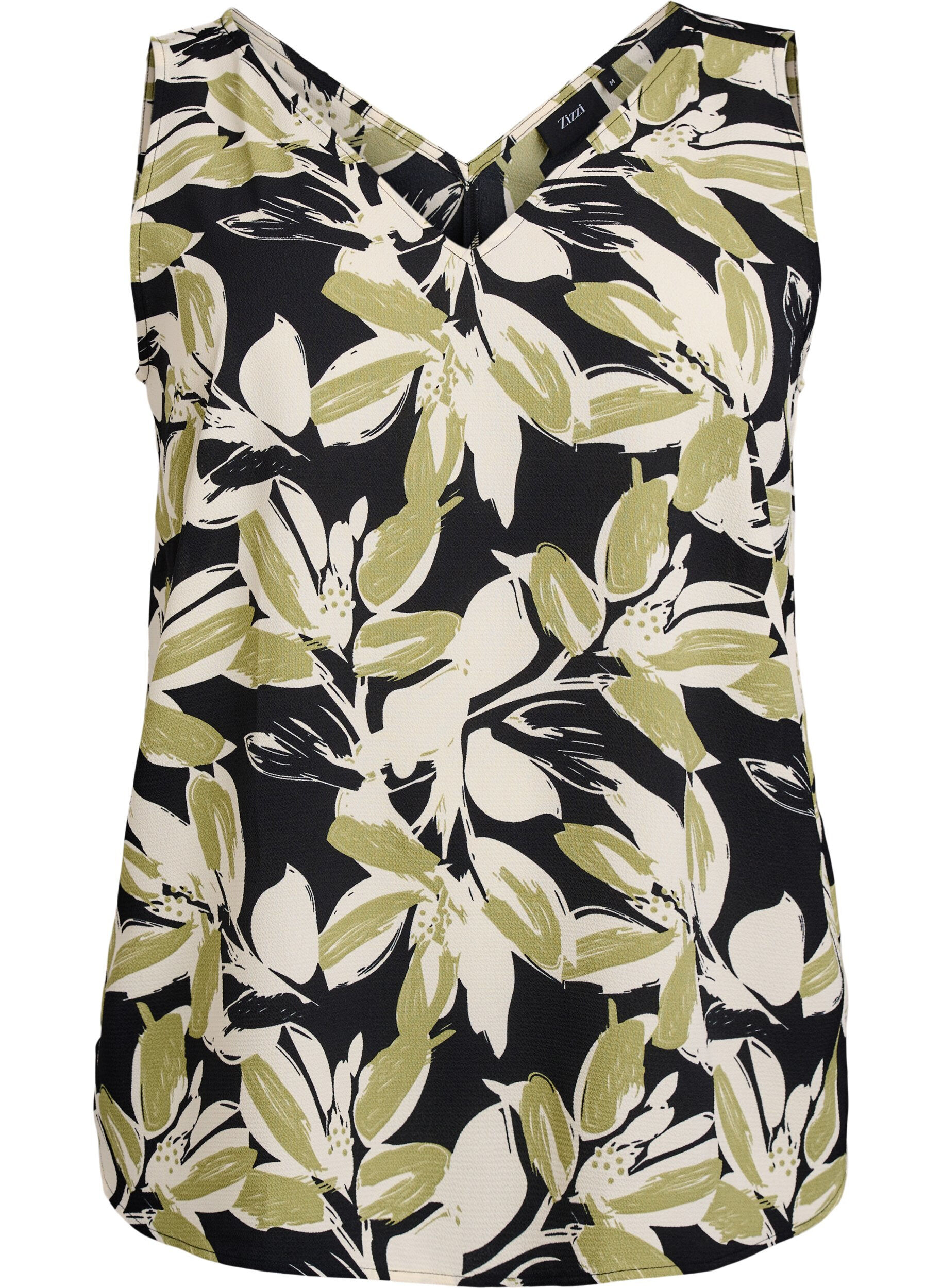 Top met print en V-hals