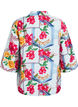 Shirtblouse met mouwen tot aan de ellebogen en kleurrijke print, Blauw, Packshot image number 1