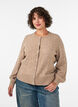 Kabelgebreid vest met parelknopen, Beige, Model image number 0