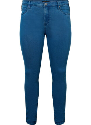 super slim fit Amy jeans met hoge taille, Mid Blue, Packshot image number 0
