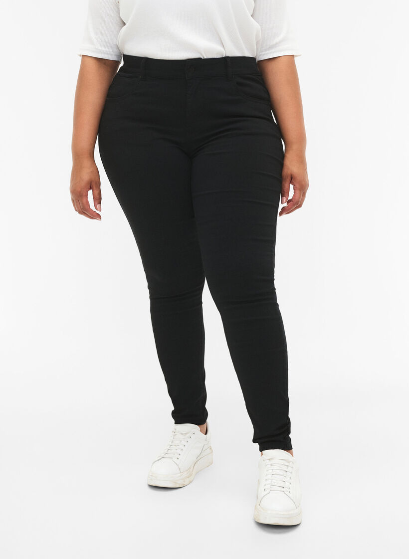 Slim fit broek met zakken, Zwart, Model image number 3