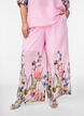 Broek met bloemenprint en wijde pijpen, Roze, Model image number 2