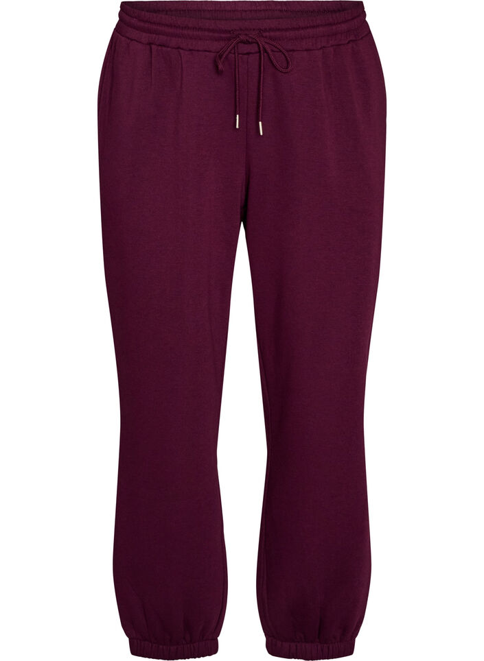 Sweatpants met hoge taille en trekkoord, Paars, Packshot image number 0