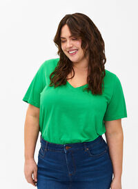 FLASH - T-shirt avec col en V, Kelly Green, Model