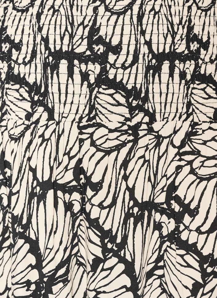Jupe longue en viscose avec smocks, Noir, Packshot image number 2