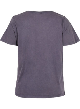T-shirt en coton délavé à l'acide et aux pierres, Dark Grey Wash, Packshot image number 1