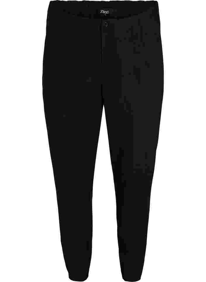 Klassieke broek met hoge taille, Black, Packshot image number 0