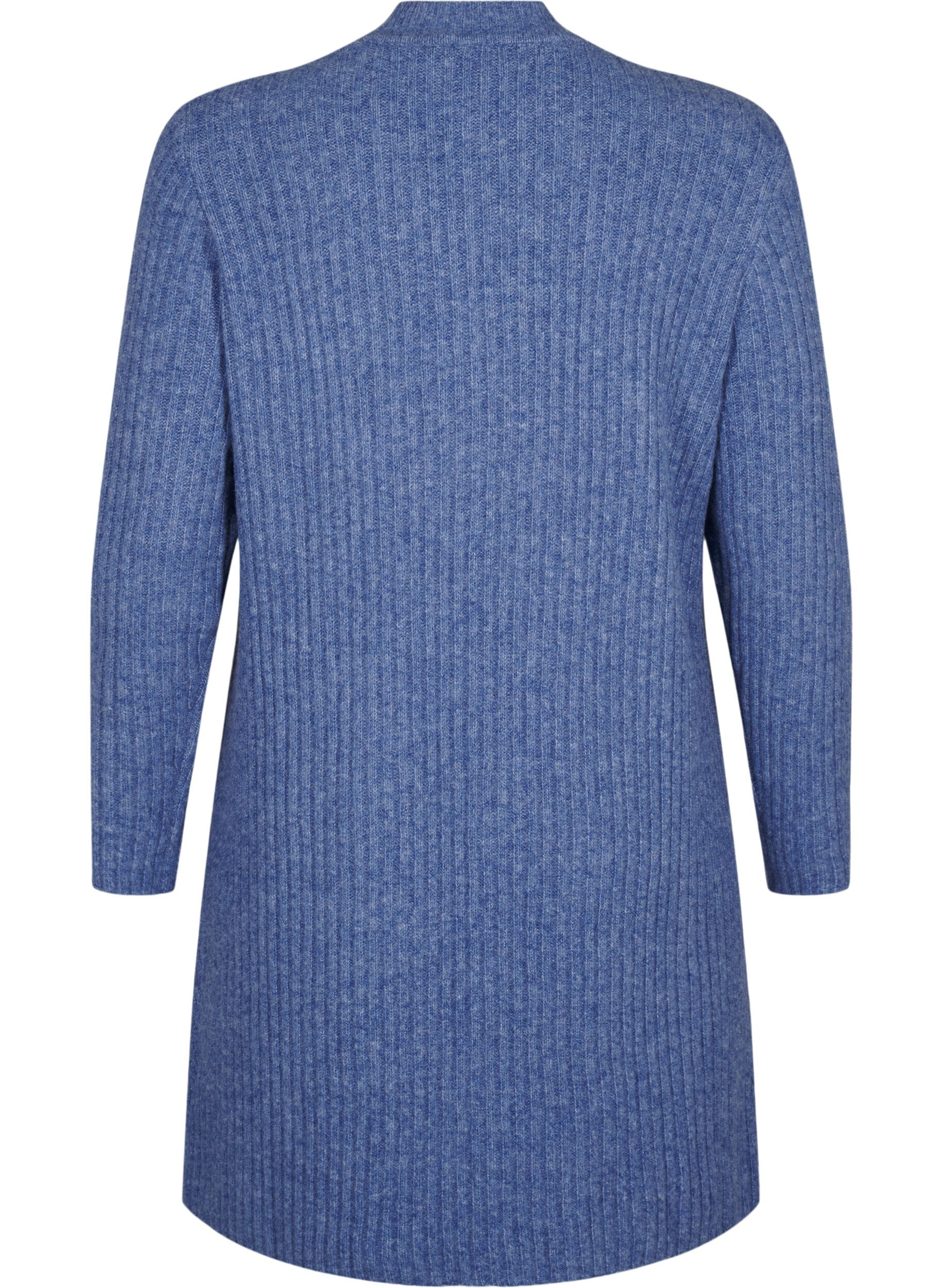 Zizzi Robe courte c&ocirc;tel&eacute;e &agrave; col rond, Grey Blue Mel., Packshot image number 1