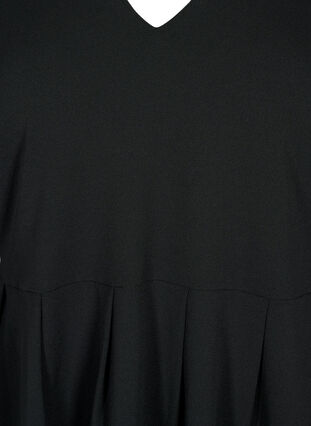 Robe forme A avec décolleté en V, Black, Packshot image number 2