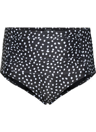 Bas de bikini taille extra haute avec imprimé, Black White Dot, Packshot image number 0