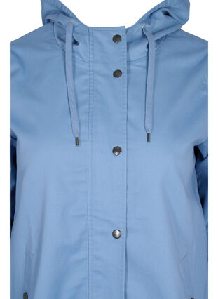 Veste Parka courte à capuche et bas ajustable, Blue Shadow, Packshot image number 2