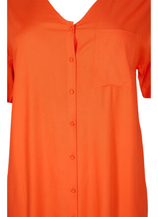 Robe chemise à manches courtes en viscose, Mandarin Red, Packshot image number 2
