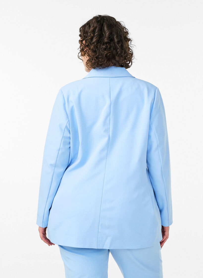 Blazer classique avec fermeture boutonn&eacute;e, Bleu Clair, Model image number 2