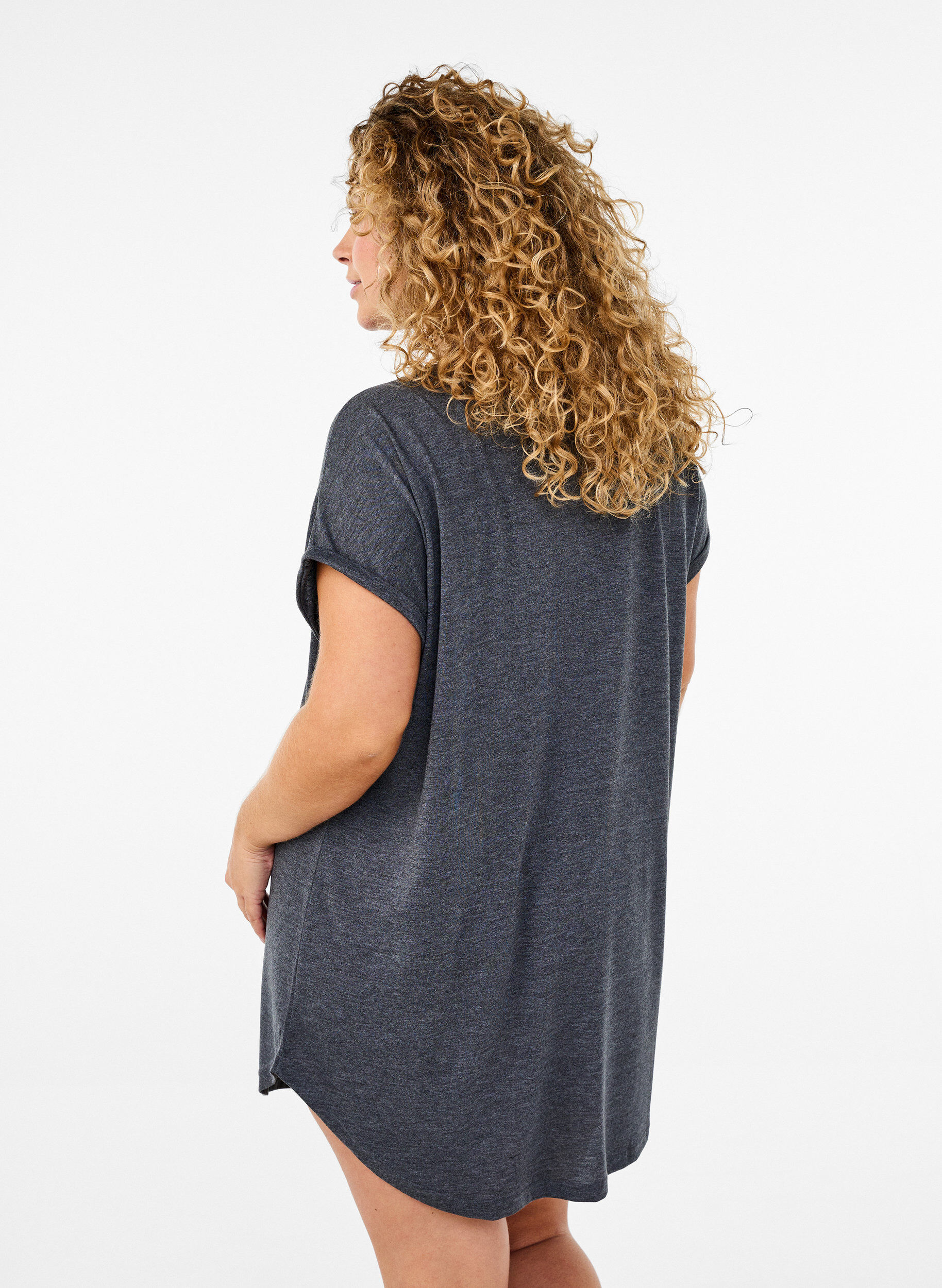 ZizziNachthemd met korte mouwen en tekstprint, , Model image number 2