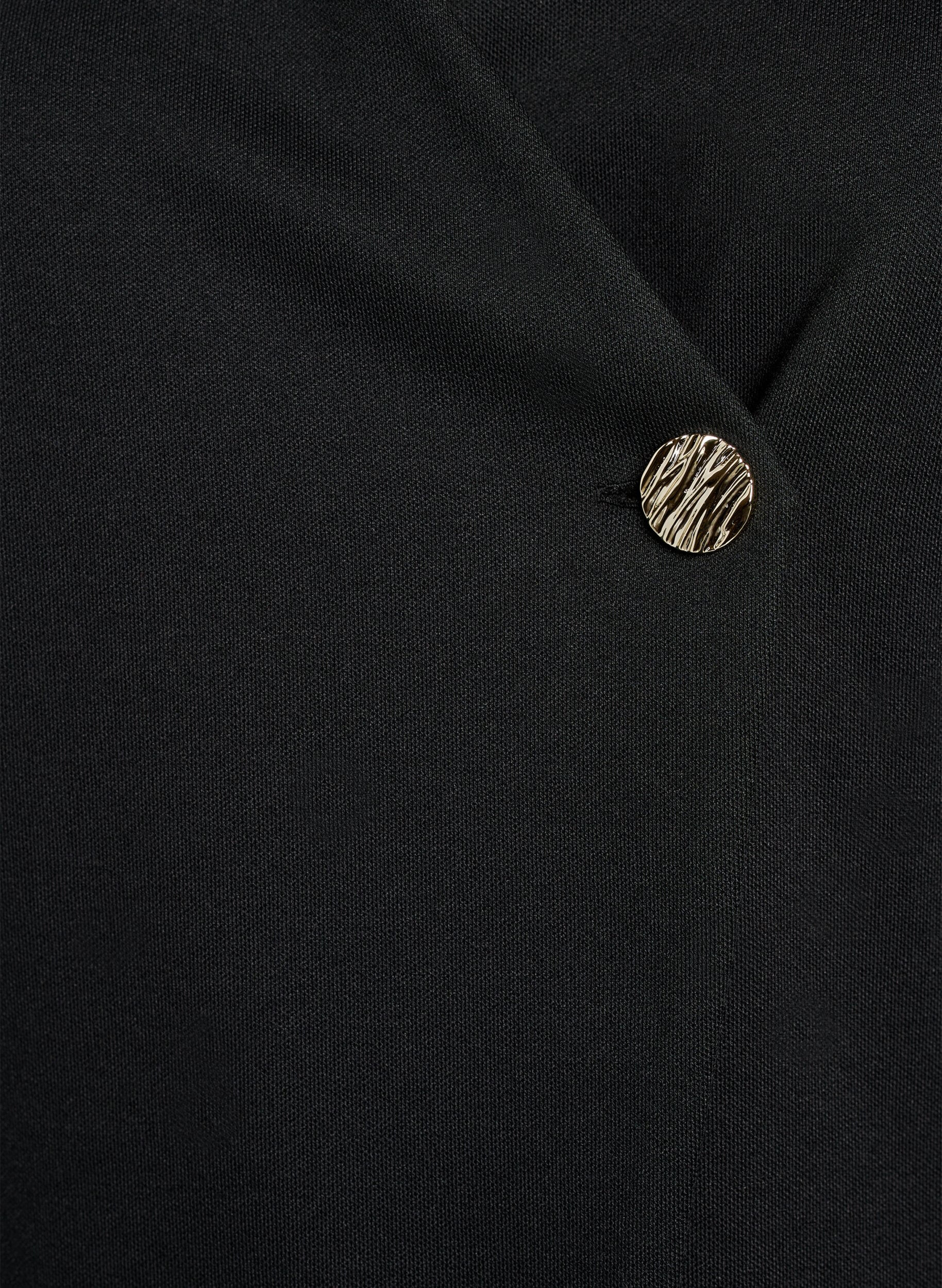 Zizzi Blouse &agrave; effet cache-c&oelig;ur asym&eacute;trique avec manches courtes, Noir, Packshot image number 2